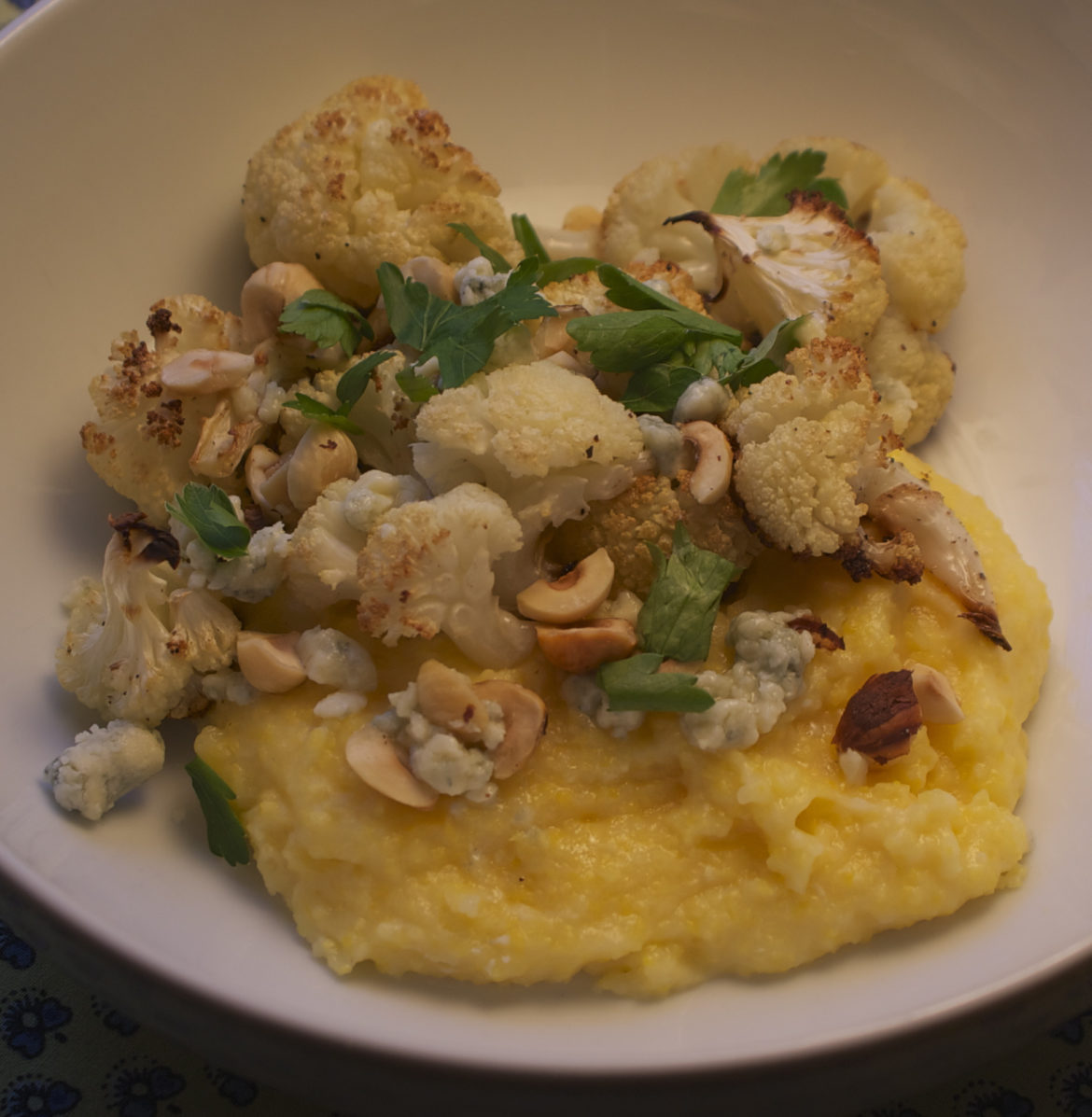 Roasted Cauliflower Polenta