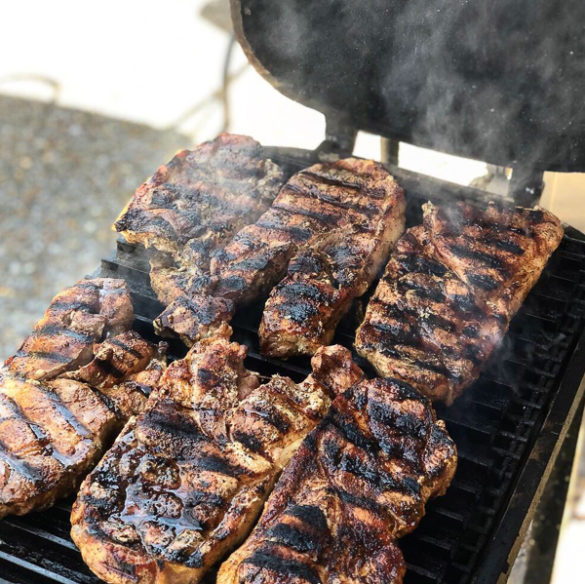 grilled pork steaks